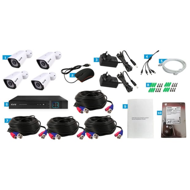 4x Security Camera Surveillance 4TB HDD 4CH DVR AHD 1080P HD CCTV Image 7