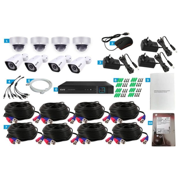 8CH AHD 1080P HD DVR 4x Bullet 4x Dome Security Camera System 4TB HDD Image 7
