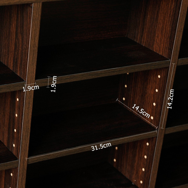 Adjustable CD DVD Book Storage Shelf Brown Image 3