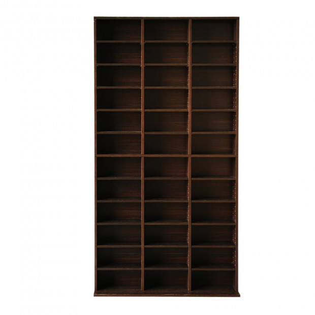 Adjustable CD DVD Book Storage Shelf Brown Image 4