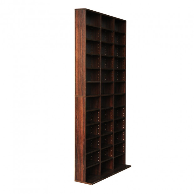 Adjustable CD DVD Book Storage Shelf Brown Image 5