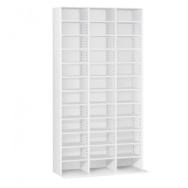 Adjustable CD DVD Book Storage Shelf White Image 5