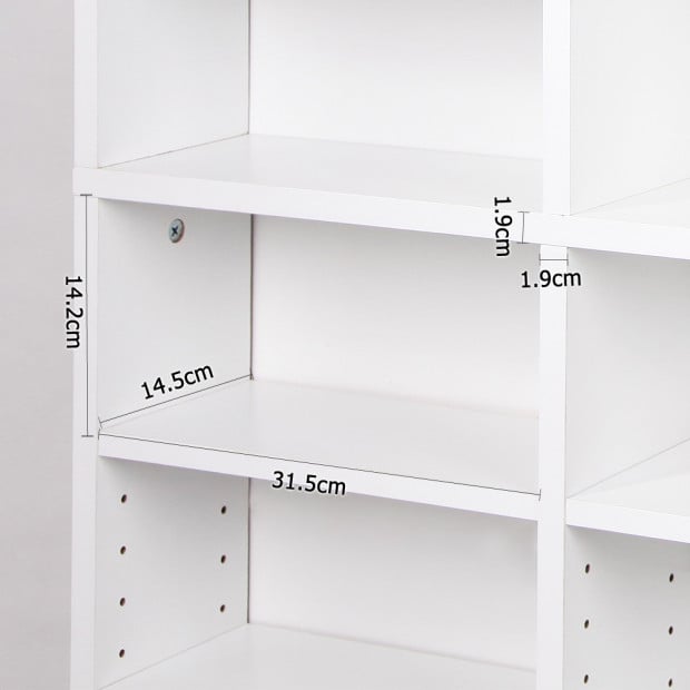 Adjustable CD DVD Book Storage Shelf White Image 3