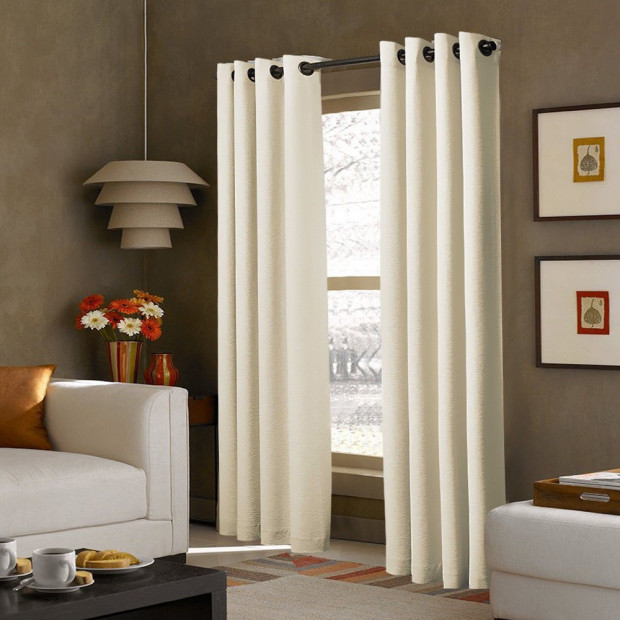 2x 100% Blockout Curtains Panels 3 Layers Eyelet Beige 240x230cm Image 2