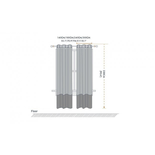 2x 100% Blockout Curtains Panels 3 Layers Eyelet Grey 140x230cm Image 6