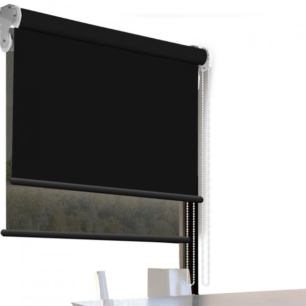 Modern Style Double Roller Blind 180x210 Cm In Black And Black Colour