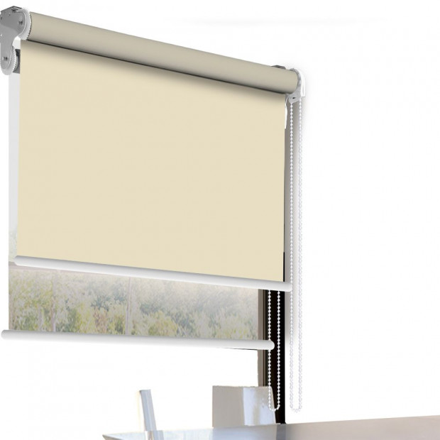Modern Style Double Roller Blind 120x210 Cm In Cream And White Colour