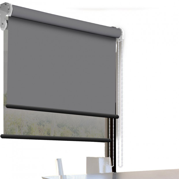Modern Style Double Roller Blind 90x210 Cm In Grey And Grey Colour