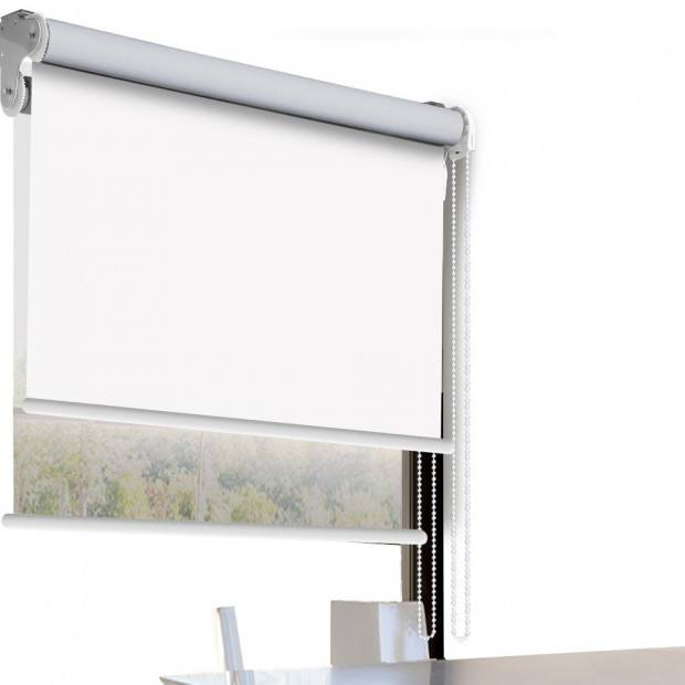 Modern Style Double Roller Blind 180x210 Cm In White And White Colour