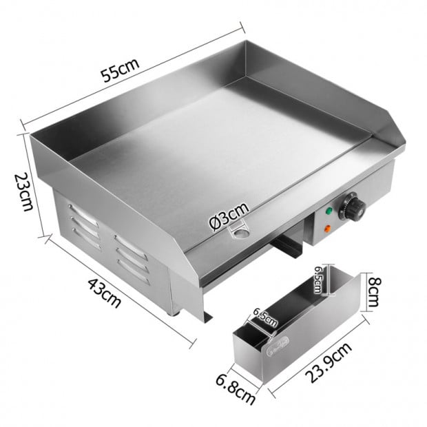 Commercial 3000 Watt Electric BBQ Griddle Image 4
