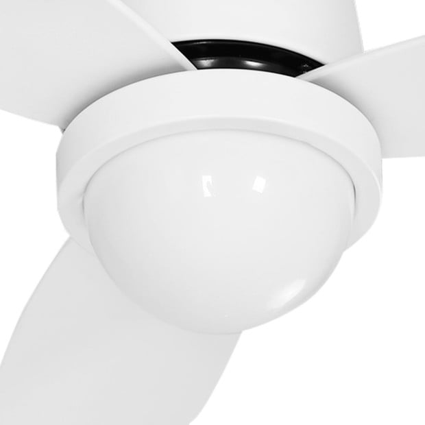 Ceiling Fan DC Motor LED Light Remote Control 52in White Image 3