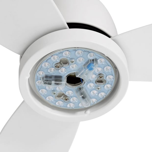 Ceiling Fan DC Motor LED Light Remote Control 52in White Image 4