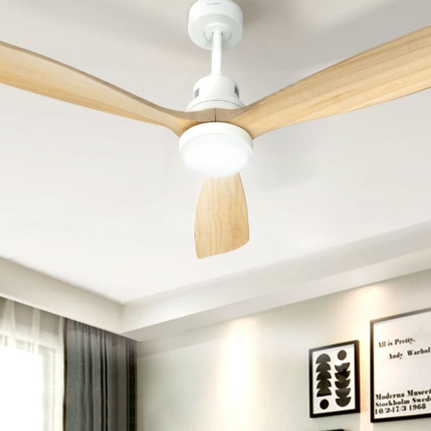 52 Ceiling Fan Led Light Remote Control Wooden Blades Timer Fans Image 5