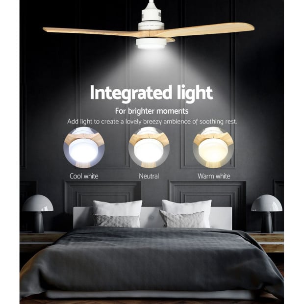 52 Ceiling Fan Led Light Remote Control Wooden Blades Timer Fans Image 7