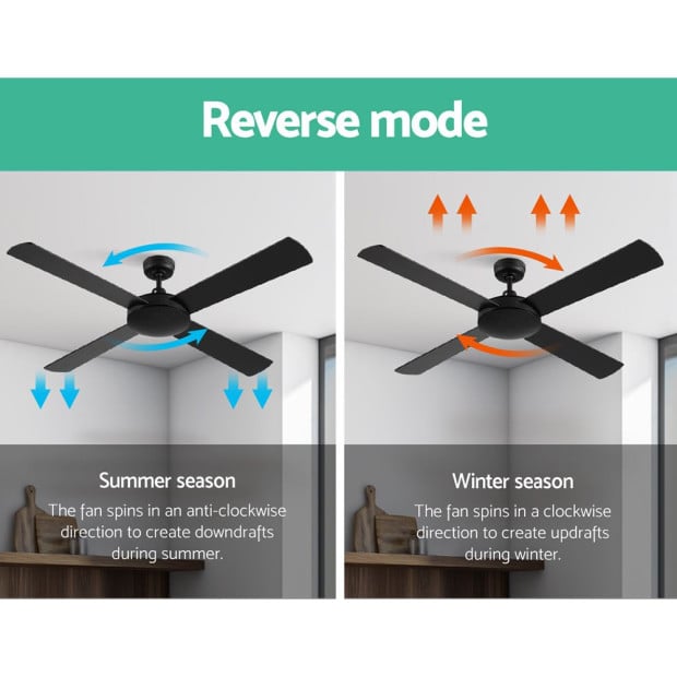 52 Ceiling Fan w/Remote - Black Image 7