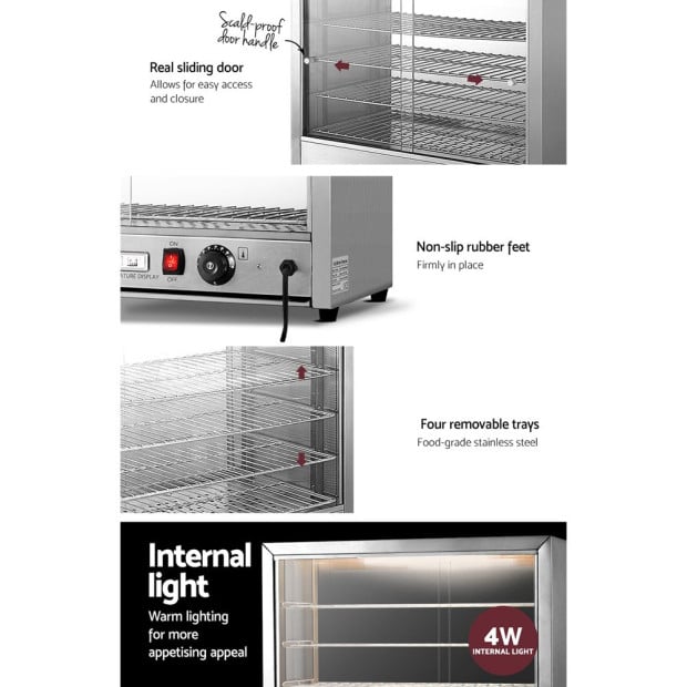 Commercial Food Warmer Electric Pie Hot Display Showcase 4 Tier Image 6