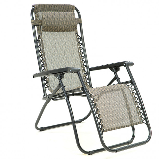Zero Gravity Reclining Deck Chair - Grey