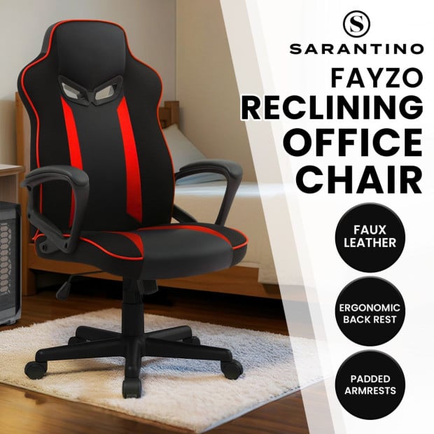 Sarantino 675 Racing Office Gaming Chair in Black and Red