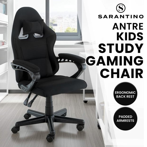 Sarantino Antre Kids Study Gaming Chair in Black