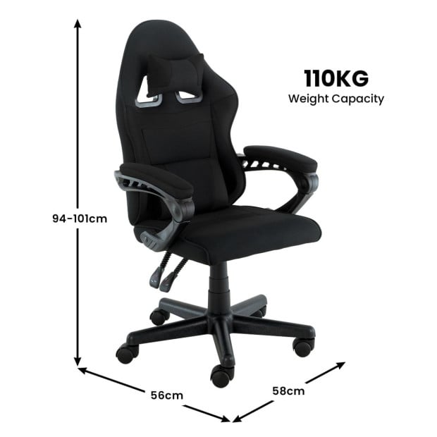 Sarantino Antre Kids Study Gaming Chair in Black Image 4