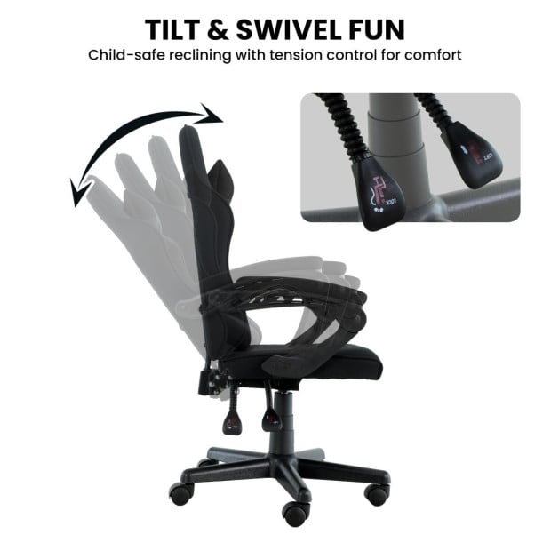 Sarantino Antre Kids Study Gaming Chair in Black Image 7