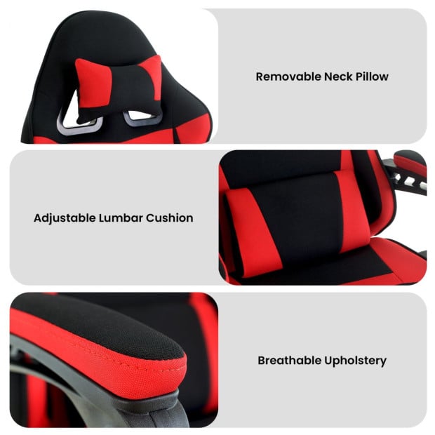 Sarantino Antre Kids Study Gaming Chair - Black and Red Image 8