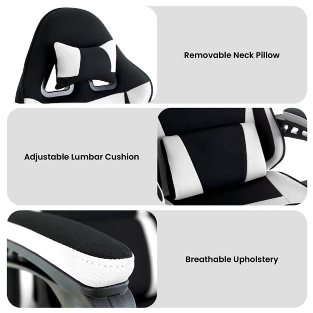 Sarantino Antre Kids Study Gaming Chair in Black and White Image 8