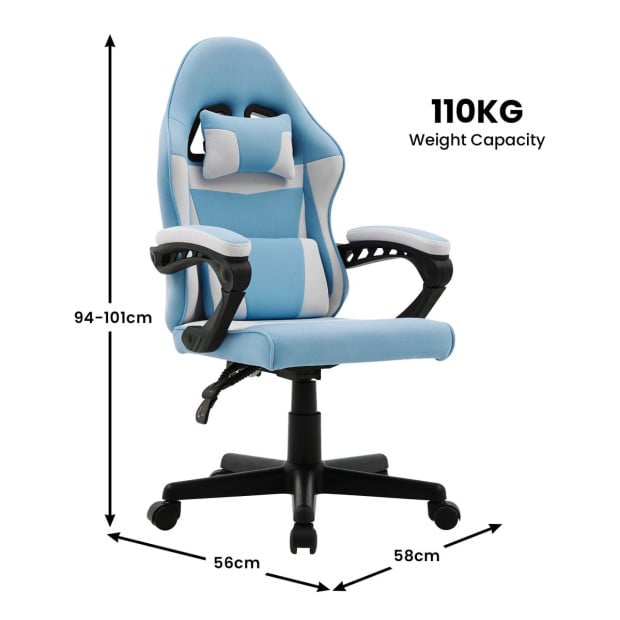 Sarantino Antre Kids Study Gaming Chair in Blue and White Image 4