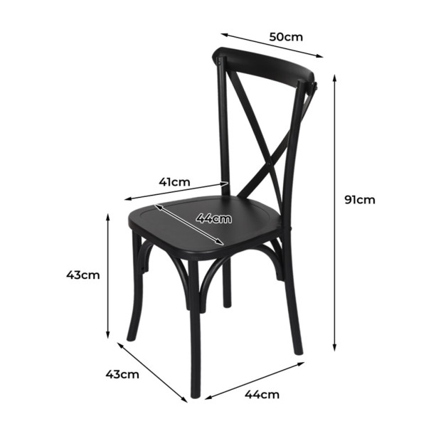 2x Dining Chairs Kitchen Table Chair Natural WoodSeat Black