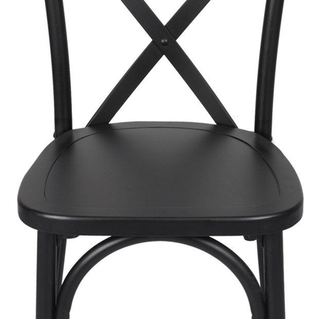 2x Dining Chairs Kitchen Table Chair Natural WoodSeat Black