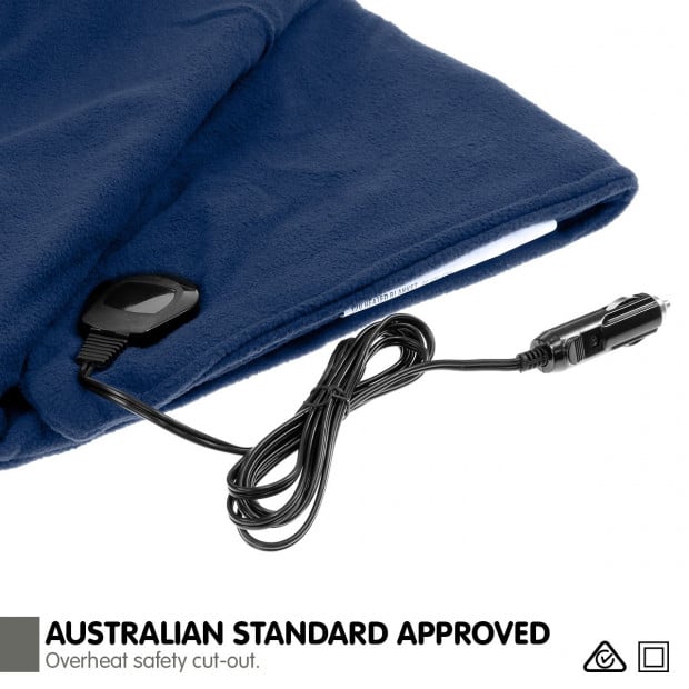Laura Hill Heated Electric Car Blanket 150x110cm 12V - Navy Blue Image 2