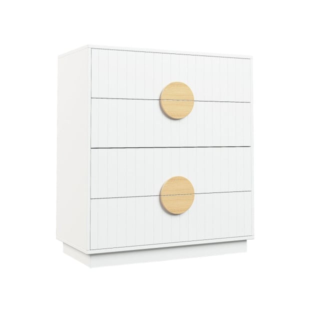 Sarantino Gail Chest of Drawers Tallboy Dresser in White Image 2