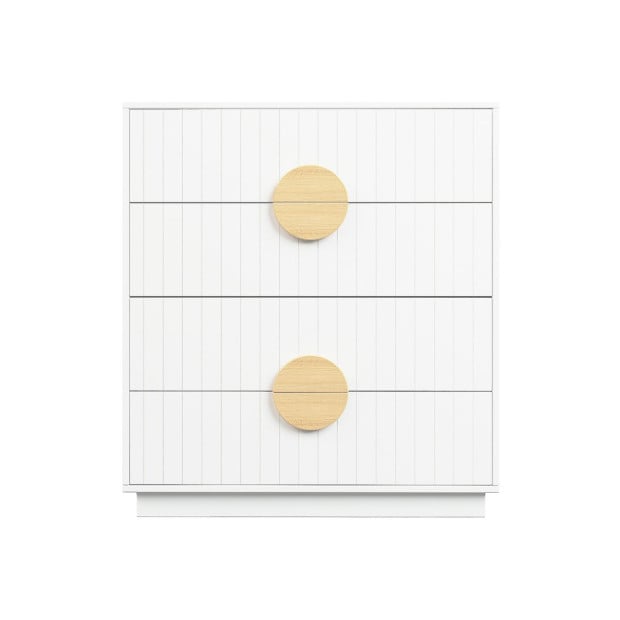 Sarantino Gail Chest of Drawers Tallboy Dresser in White Image 3
