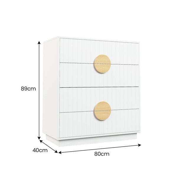 Sarantino Gail Chest of Drawers Tallboy Dresser in White Image 4