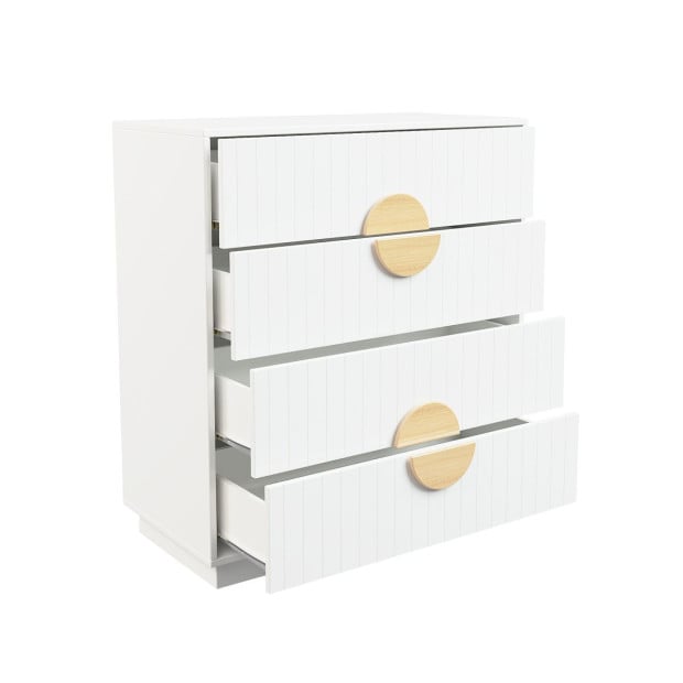 Sarantino Gail Chest of Drawers Tallboy Dresser in White Image 5