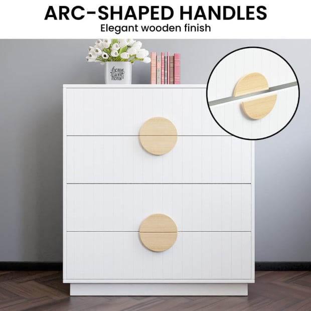 Sarantino Gail Chest of Drawers Tallboy Dresser in White Image 7