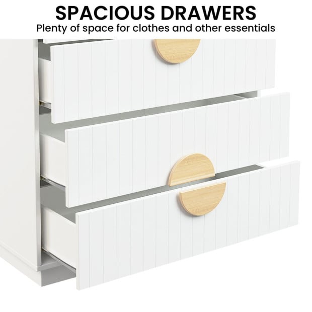 Sarantino Gail Chest of Drawers Tallboy Dresser in White Image 8