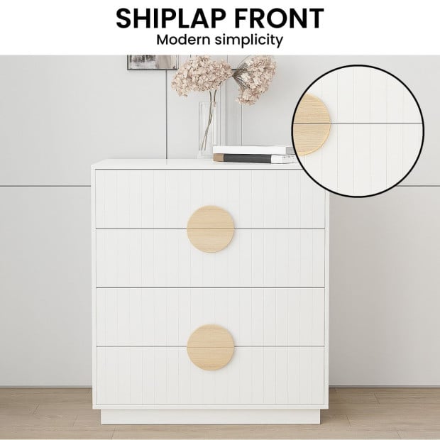 Sarantino Gail Chest of Drawers Tallboy Dresser in White Image 9