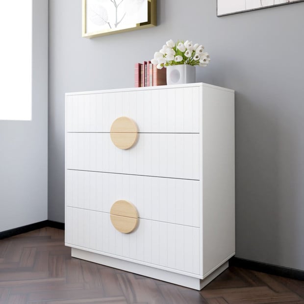Sarantino Gail Chest of Drawers Tallboy Dresser in White Image 10
