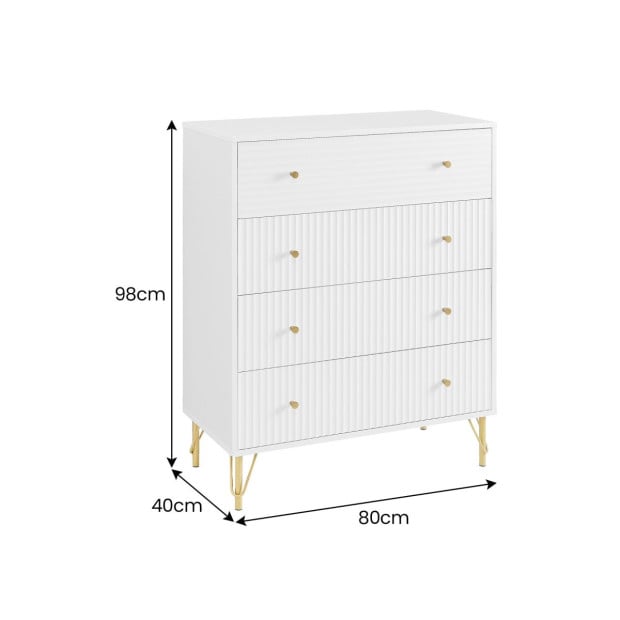 Sarantino Rocco Chest of Drawers in White Image 4