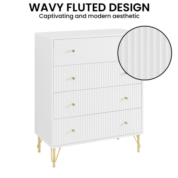 Sarantino Rocco Chest of Drawers in White Image 7