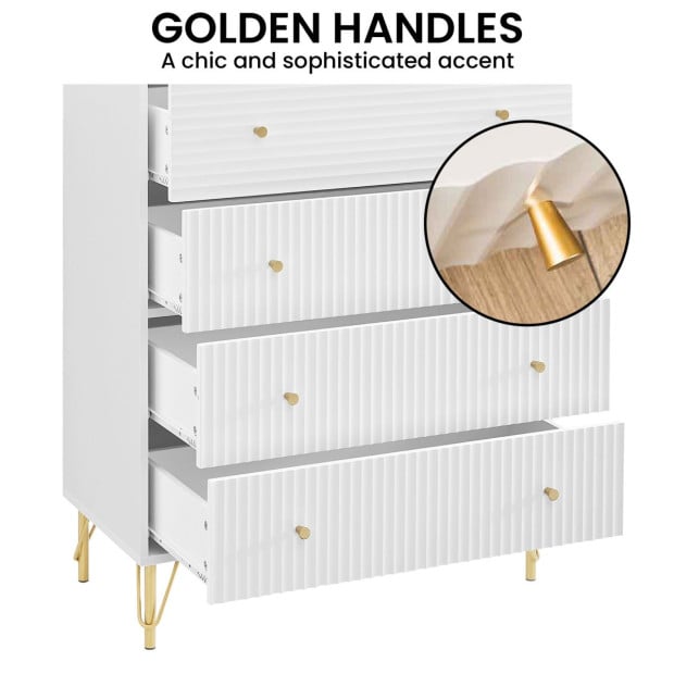 Sarantino Rocco Chest of Drawers in White Image 8