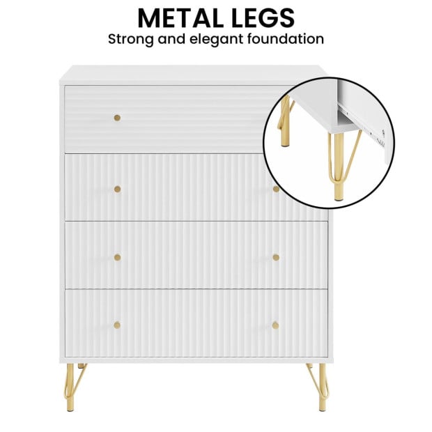 Sarantino Rocco Chest of Drawers in White Image 9