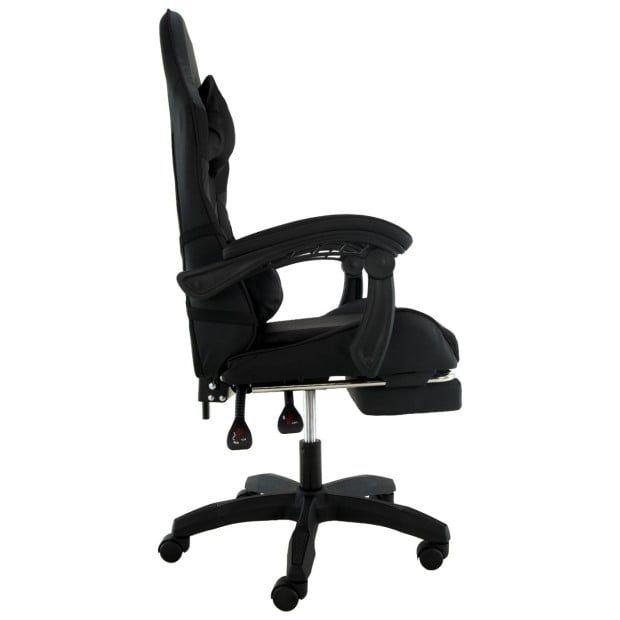 Sarantino Cueva Reclining High Back Office Gaming Chair with Retractable Footrest Office Computer Seating in Black Image 5