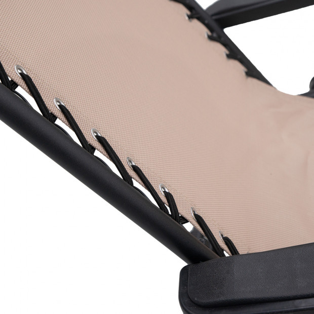 Zero Gravity Reclining Deck Chair - Beige Image 6