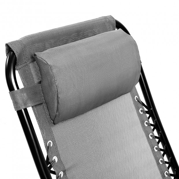 Zero Gravity Reclining Deck Chair - Grey Image 5