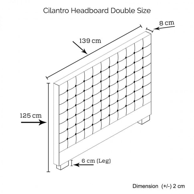 Cilantro Double Beige Headboard Image 7