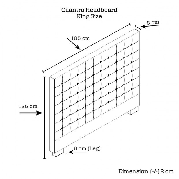 Cilantro King Charcoal Headboard Image 8