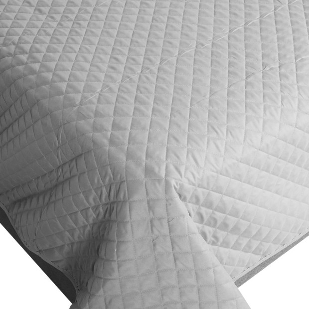 Bedspread Coverlet Set Quilted Comforter Soft Pillowcases King Grey Image 5