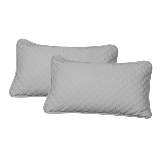 Bedspread Coverlet Set Quilted Comforter Soft Pillowcases King Grey Image 6